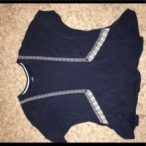 Blue flattering shirt